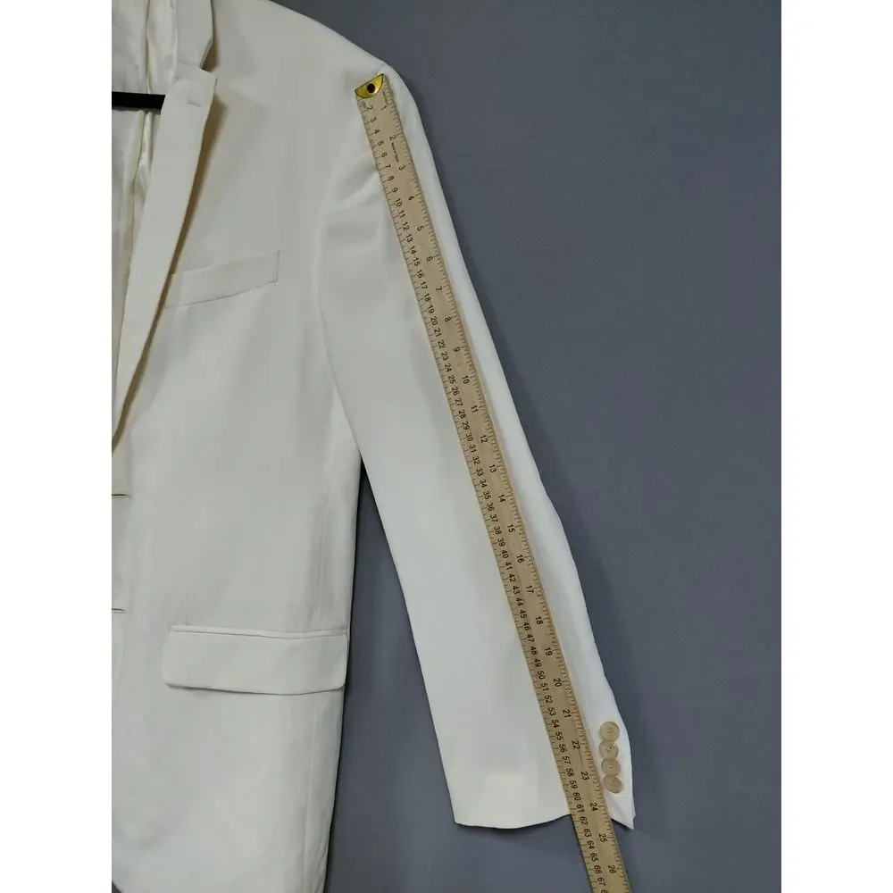 Lauren Ralph Lauren Cream Lined Collared Blazer Jacket Men Size 40R
